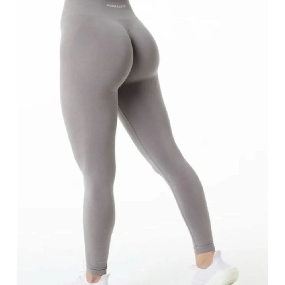 Alphlete Amplify Scrunch Seamless Leggings Storm Gray Size M Fitness Athleisure